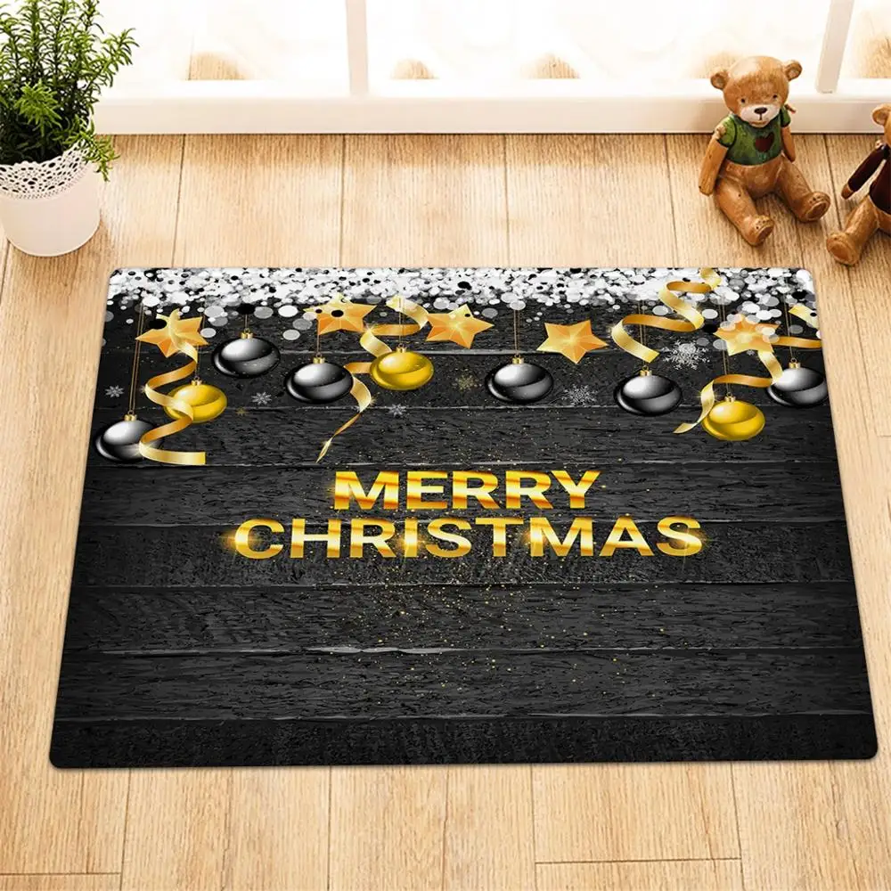 Merry Christmas занавеска для душа в ванной, шар, снежинки, звезды, черная деревянная доска, водонепроницаемая полиэфирная ткань, занавеска для душа s - Цвет: YL19564