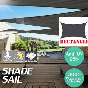 

Black 3x4 3x5 3x6 Black 300D 160GSM Waterproof Polyester Oxford Fabric Shade Sail Rectangle