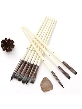 

24pcs Nylon Hair Wooden Handle Watercolor Paint Brushes Pen Scraper Scrubbing