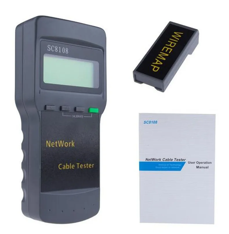 

Cable Tester Meter SC8108 LCD Digital PC Data Network Portable Multifunction CAT5 RJ45 Wireless LAN Phone Meter Length