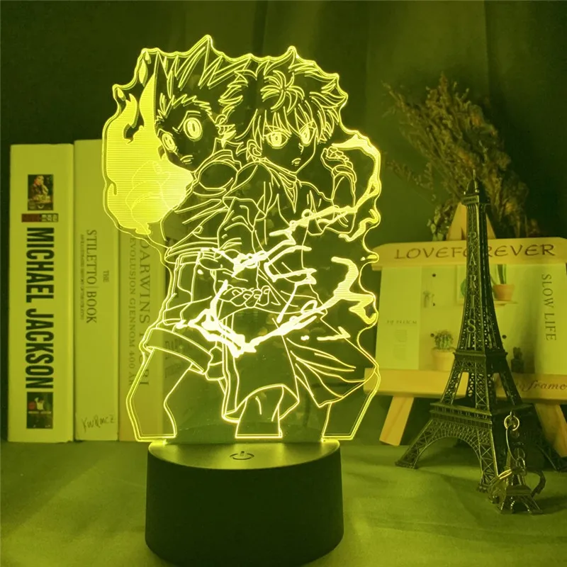 HUNTER×HUNTER Gon and Killua фигурка 3d Аниме ночной Светильник СВЕТОДИОДНЫЙ иллюзия