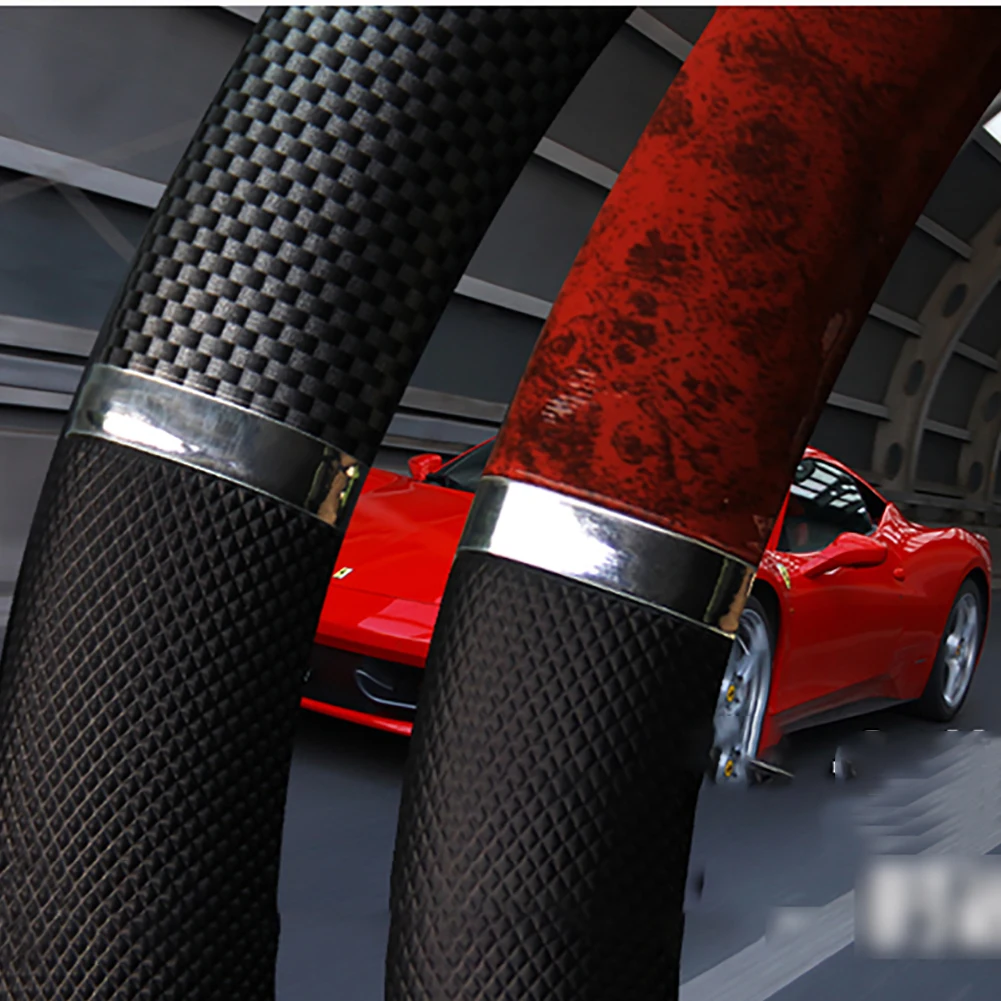 Мягкая модная декоративная накладка на руль из искусственной кожи без запаха, аксессуары для водителя, универсальный защитный чехол для автомобиля