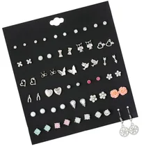 30 пар/лот, модные смешанные жемчужные серьги-гвоздики в форме сердца для женщин, Золотые серьги в виде животных, птиц, совы, подарок на день рождения для девочек