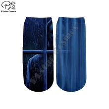 PLstar Cosmos/дропшиппинг Хэллоуин ужас 3D печатных женщин/мужчин/мальчиков/девочек мультфильм красочные повседневные смешные короткие лодыжки носок Style6