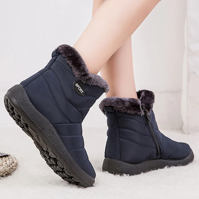 Women Boots Waterproof Snow Boots Female Plush Winter Boots Women Warm Ankle Botas Mujer Winter Shoes Woman Plus Size 43