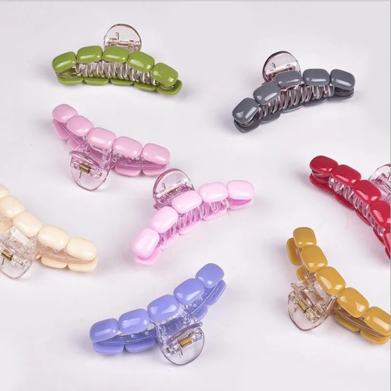 

Women Hair Claw Solid Color Hair Crab Hairpin Claws Clamp Headwear Make UP Hair Accessories Large Size Hairpin