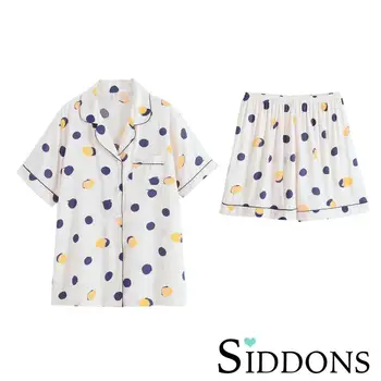 

Siddons Summer Printed Sleepwear Pajama Comfortable Viscose Women Shirts And Shorts Lapel Collar Short Sleeve Female Pyjama