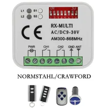 Receptor de controle remoto ea433 2ks ea433 4ks da porta da garagem do receptor 433mhz crawford interruptor de controle remoto 2 canal 9 30v