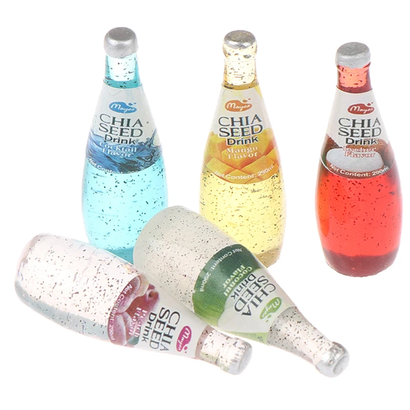 

2/5Pcs 1:12 Doll House Fruit Drink Bottle Dollhouse Miniatures 1:12 Accessories Miniature Resin Toy