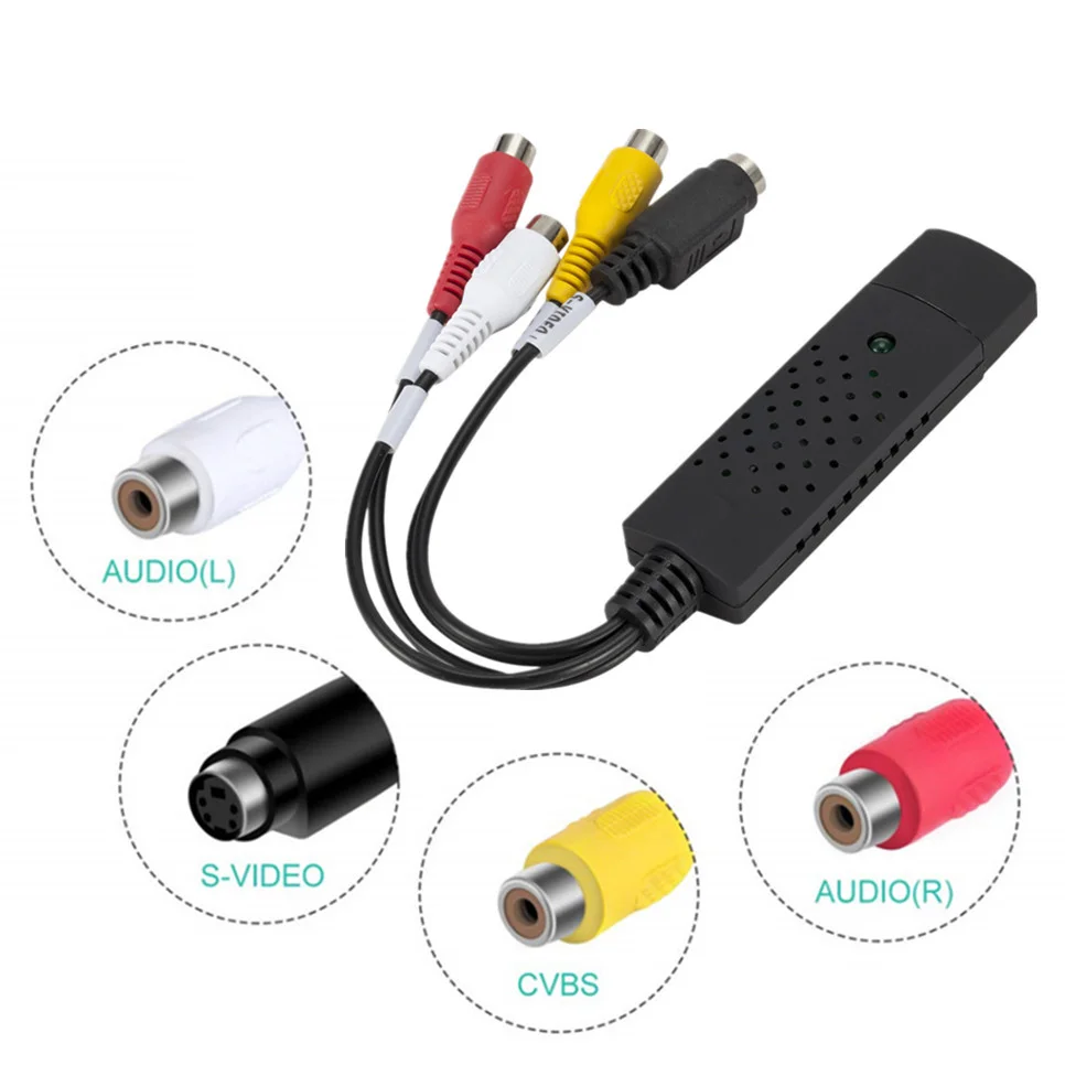 BGGQGG USB2.0 VHS To DVD Converter Convert Analog Video To Digital Format Audio Video DVD VHS Record Capture Card PC adapter