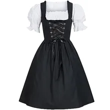 Женский костюм Октоберфеста, баварское платье для девушек с пивом, платье горничной с коротким рукавом, повседневные Черные вечерние женские платья, s vestidos