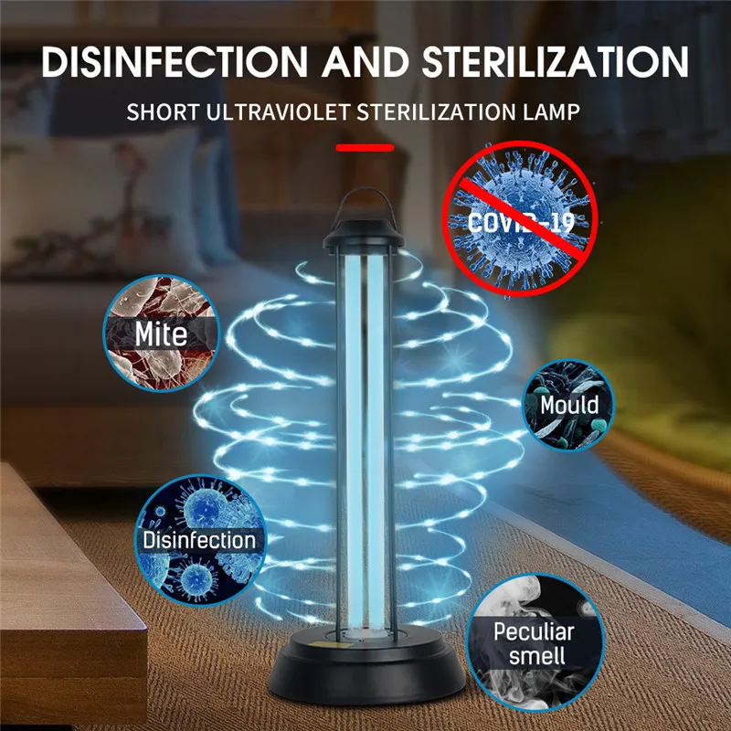 

Germicidal Lamp Ultraviolet Disinfection 110V Portable UV Sterilization Lamp Intelligent Remote Control Mask Sterilization Light