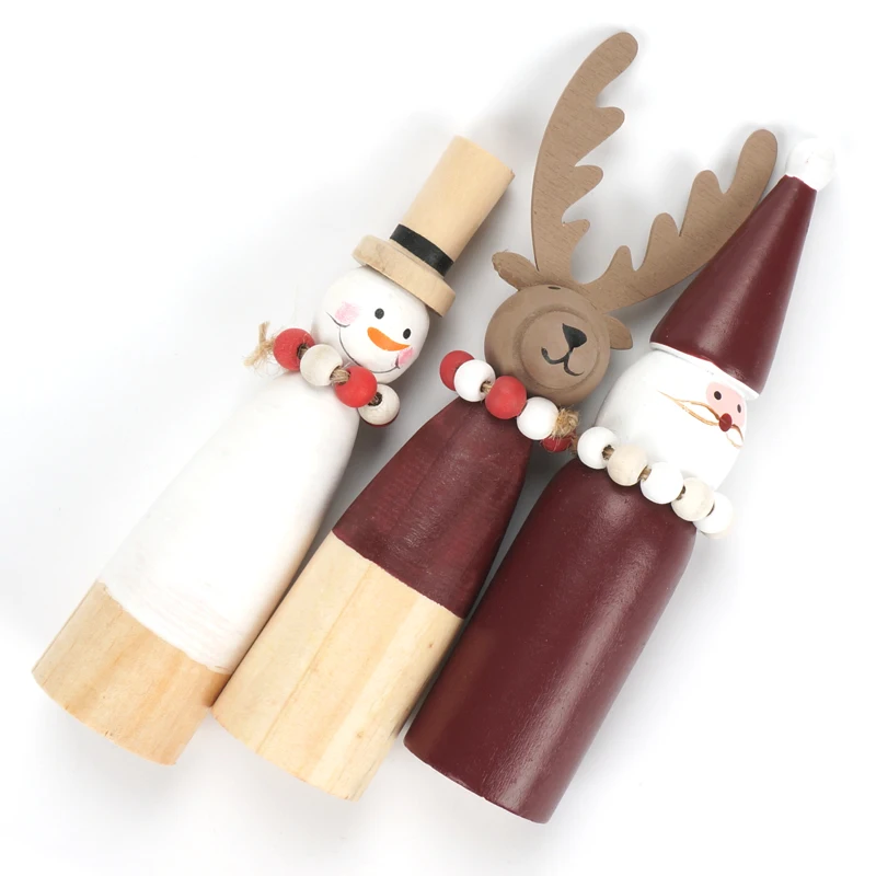 Рождественские украшения для дома деревянный Снеговик Санта Клаус игрушечные олени миниатюрные украшения Рождество Год Вечерние diy подарки