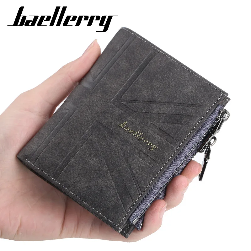 Ruanyi Wallet Leather Short Wallet Top Layer Leather Casual Fashion Purse for Men Color : Black, Size : S