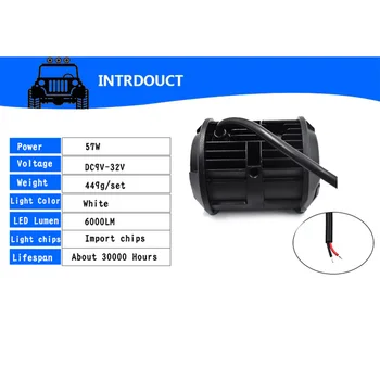 

57W Car LED Work Light Outdoor Off-Road Spotlight Headlight Waterproof DC 9-32V