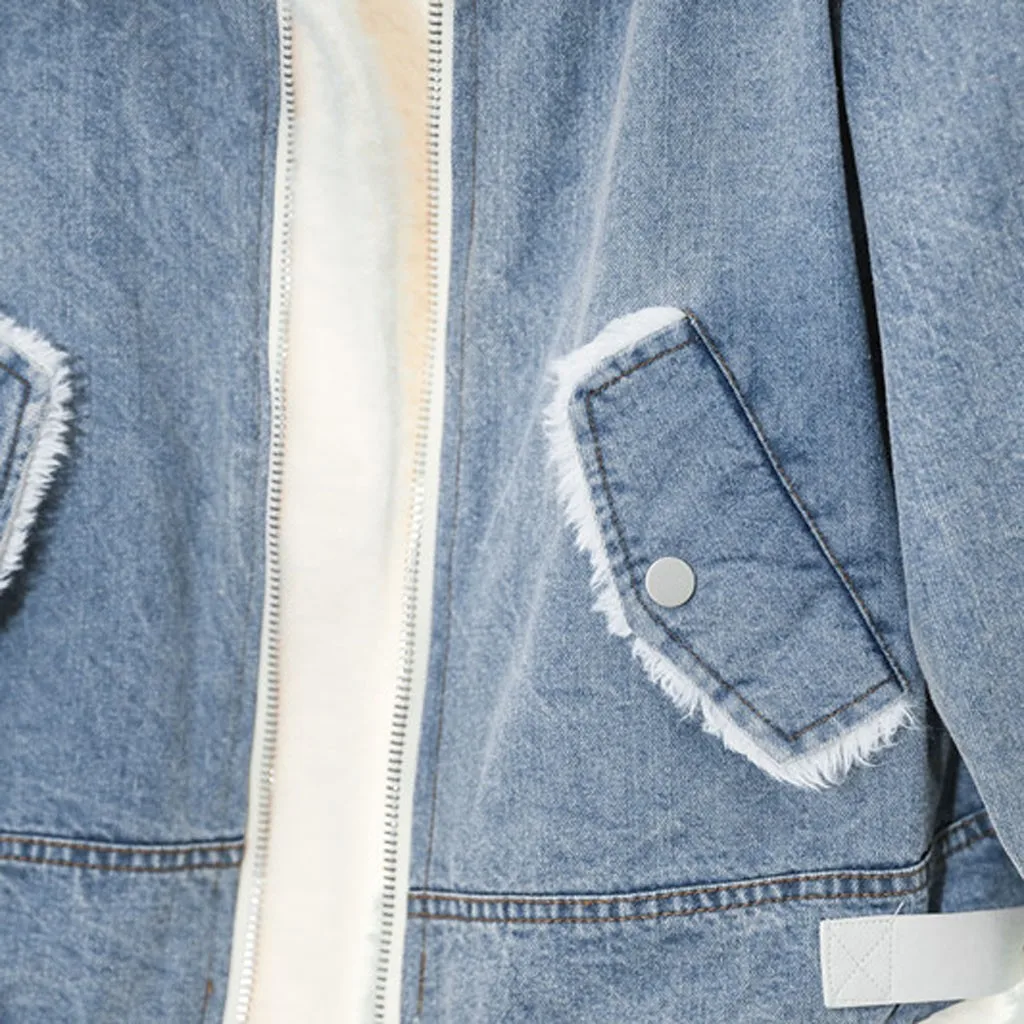Outerwear Coats Fashion Women Winter Autume Cotton Thick Denim Jacket Windbreaker Coat Outwear Female Warm Jacket Tops M840