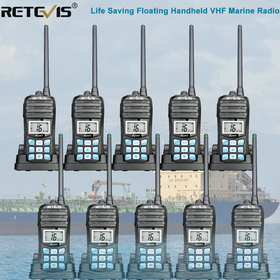 Профессиональная морская рация RETEVIS RT55 10 шт. водонепроницаемая двухсторонняя NOAA