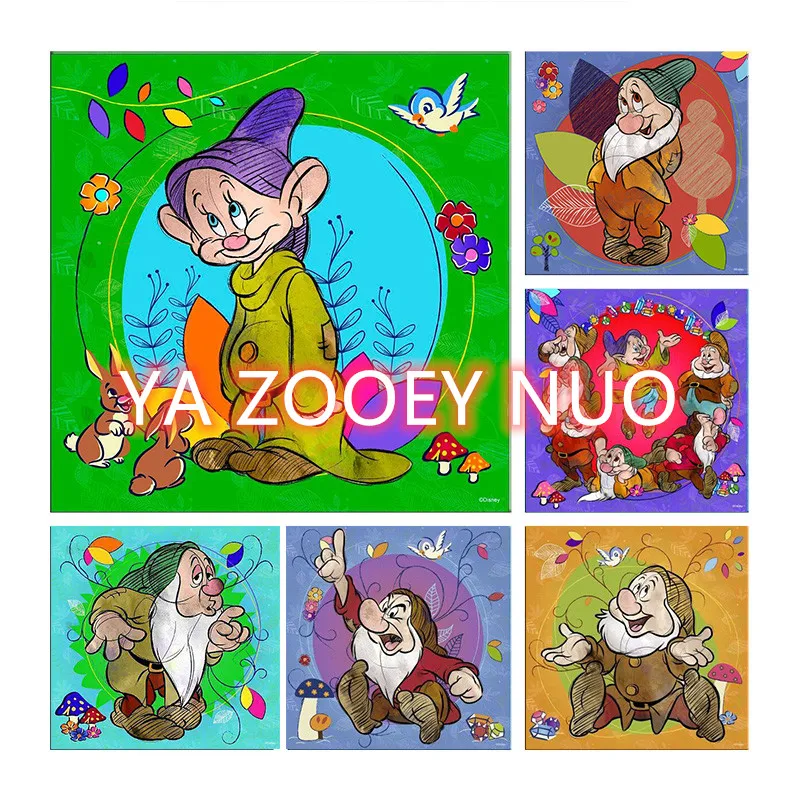 Full Square/Round drill 5D Diamond Painting DIY diamond embroidery Seven dwarfs series mosaic Home Decor Gift E1448 | Дом и сад
