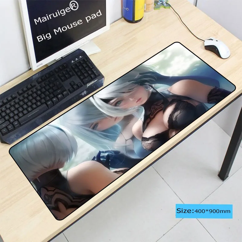 

LaumansNier Automata Anime Girl Large Mouse pad Gamer Keyboard Mat XL Table Protector Soft Gaming Mousepad for CSGO DOTA LOL