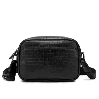 

New crocodile-print one shoulder bag for casual men cross body bag