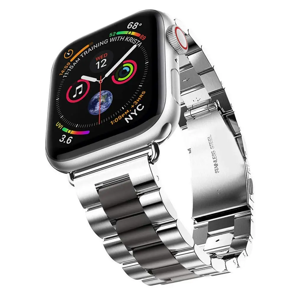 Для Apple Watch Band 44 мм 40 38 42 металлический браслет из нержавеющей стали ремешок для watch