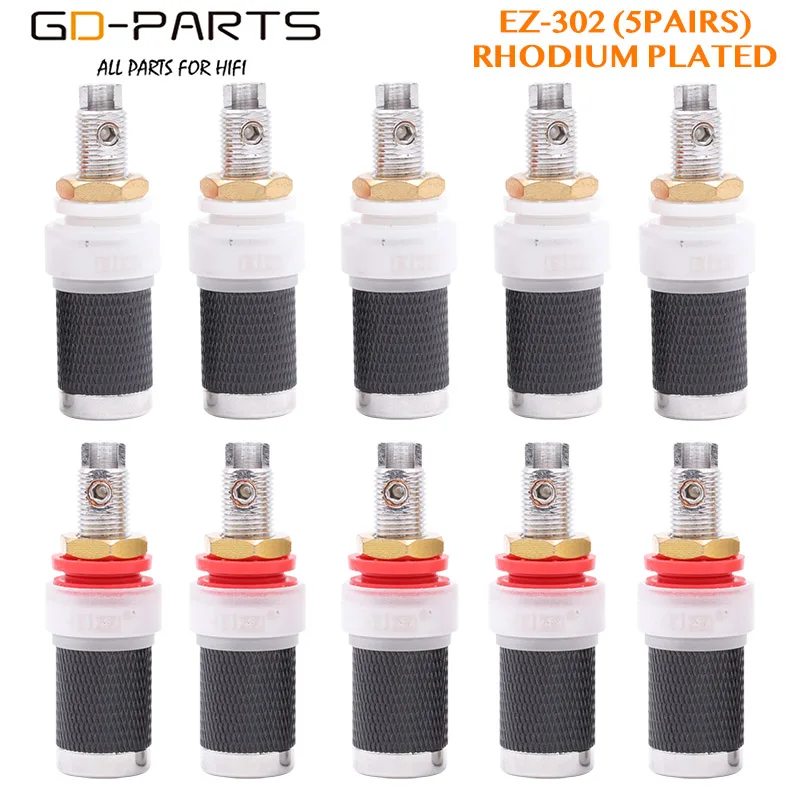 10PCS RHODIUM EIZZ 24K покрытие золотом и родием Tellurium медь динамик Binding Post HIFI аудио AMP разъем типа "банан" разъем терминал - Цвет: 10PCS RHODIUM