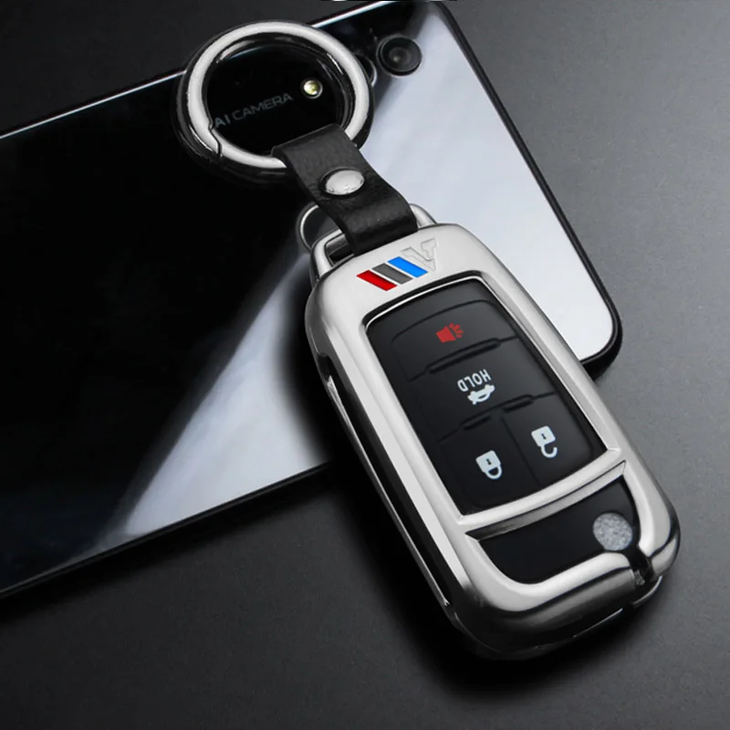 Чехол для ключей автомобиля из цинкового сплава Buick, Chevrolet Cruze Opel Vauxhall Mokka Encore FlipAuto Astra J Corsa D Zafira C Insignia - Название цвета: B silver ring set