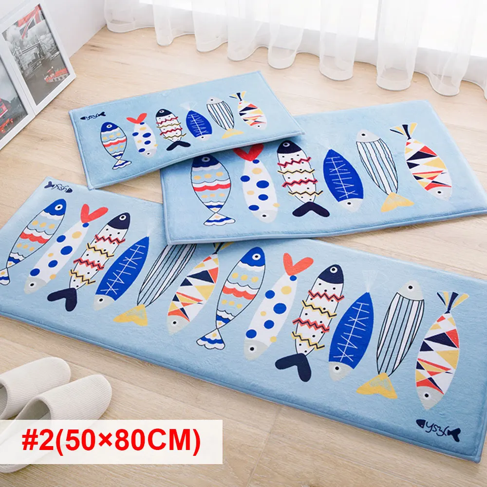 50X80cm Водопоглощающий бытовой Противоскользящий фланелевый дверной коврик два размера, коврик для ног, милый 40*60 см, товары для дома и ванной комнаты - Цвет: 50X80cm