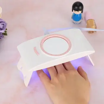

16W Foldable Portable Nail Lamp Gel Nail Polish Dryer Nail Art Machine with Mirror Nail Lamps gel Polish Drying Tool