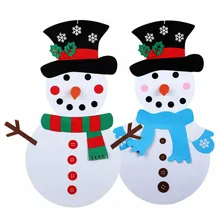 DIY войлочные рождественские подарки снеговик Рождественская Наклейка Настенная подвесная детская игрушка Новогоднее украшение