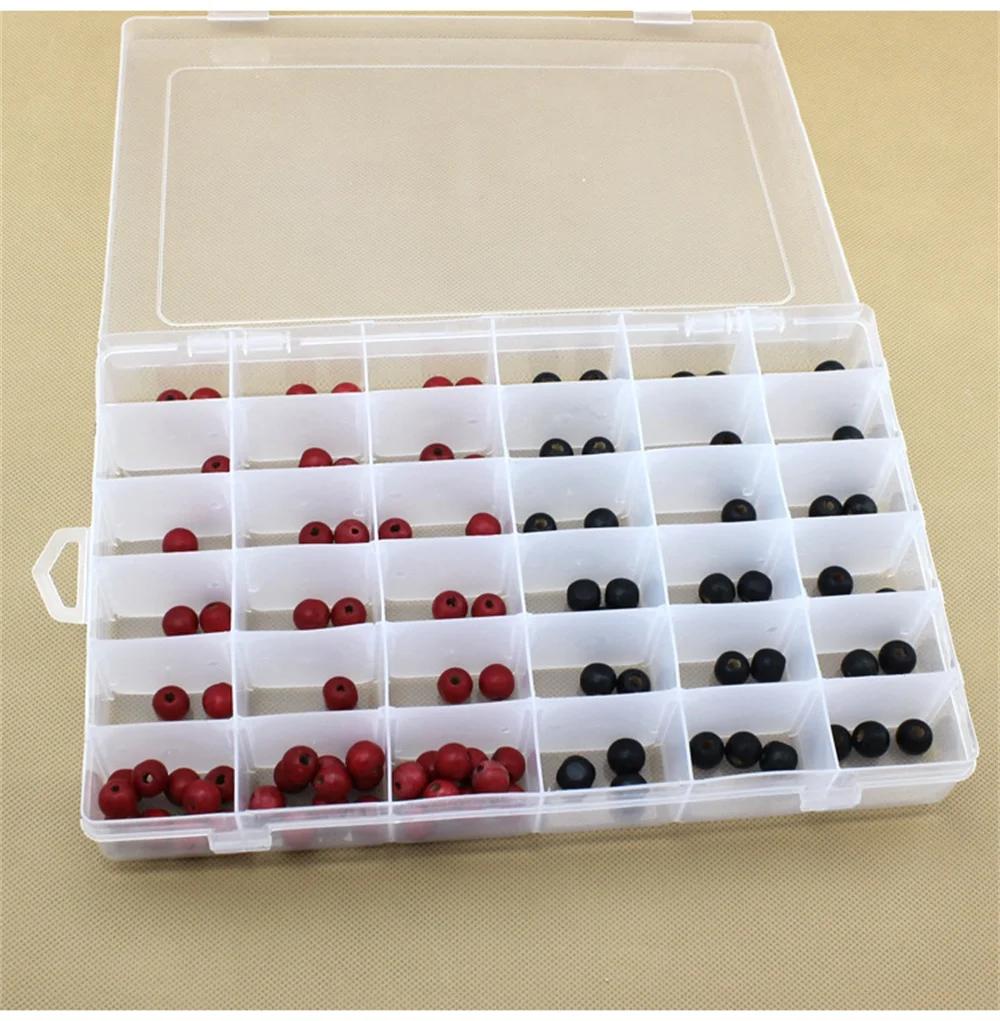 

Plastic Organizer Makeup Cosmetic Storage Container 8 10 15 24 36 Compartment Adjustable Transparent Box Jewelry Earring Display