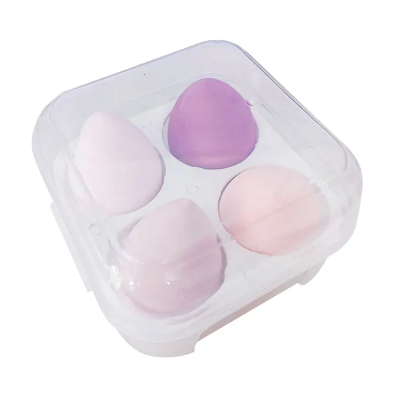 4Pcs Makeup Puff Dry and Wet Combination Diagonal Cut Foundation Cushion Cosmetic Ball Sponge Drop Shaped Make Up Egg Tools Set