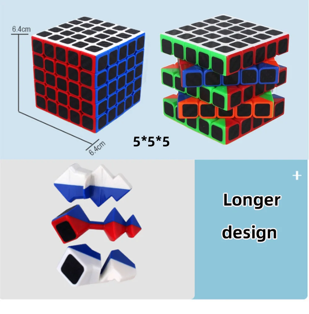 Кубик наклейка из углеродного волокна 2x2 3x3 4x4 5x5 куб пазл игрушки для детей подарок для детей развивающие игрушки