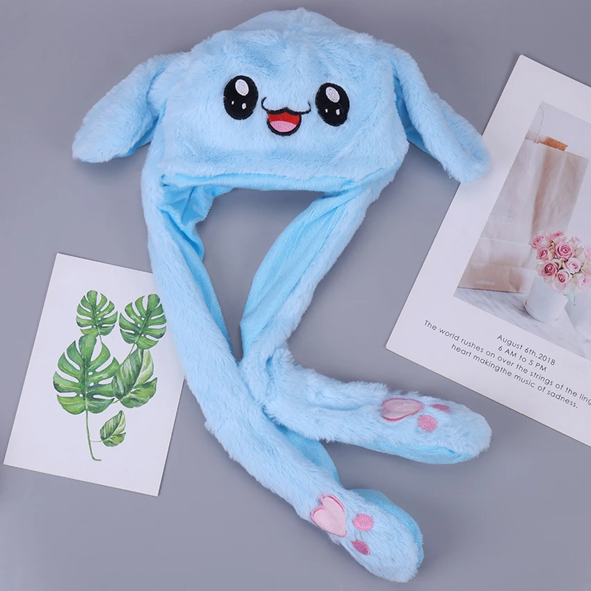 【Happier】 1PC Rabbit Hat Plush Can Moving Bunny Ears Hat For Kids Adult Girlfriend Bunny Plush Cap Winter Hat. 