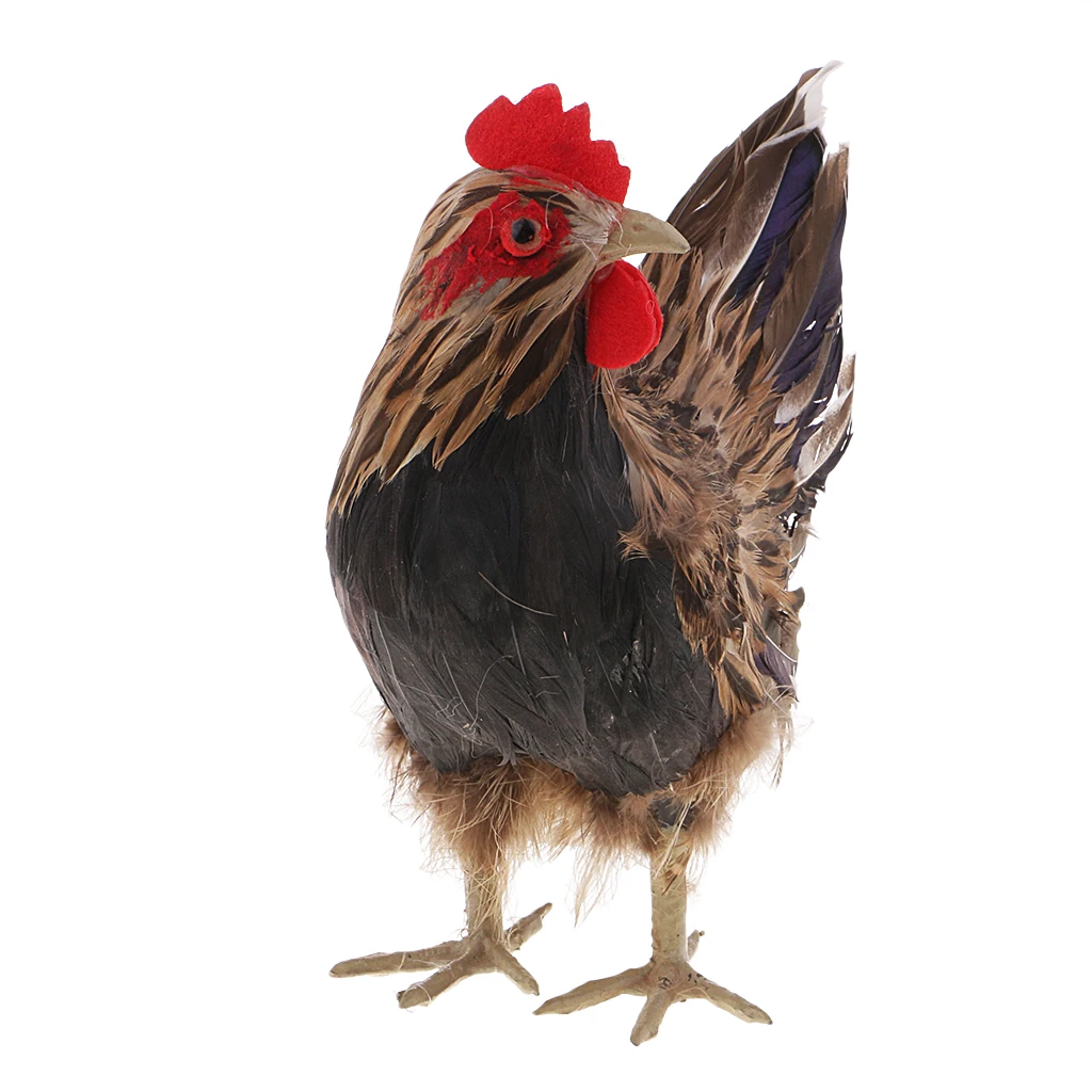 Lifelike Hen Model Farm Life Animal Ornament - Realistic Feather Chicken Figure for Decor