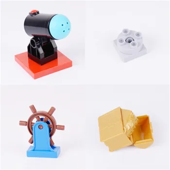 

Big Size Pirate Building Blocks Sail Rudder seat Figures Animal Accessories Compatible Brand Duploingly Brick Toys for children