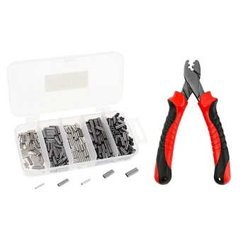 ON SALE ❤️ 1x Fishing Crimping Pliers & 500Pcs/Set Single & Double 5 Size Mixed Fishing Line Crimping Sleeves Copper Tube - discount item 23% OFF Sports & Entertainment