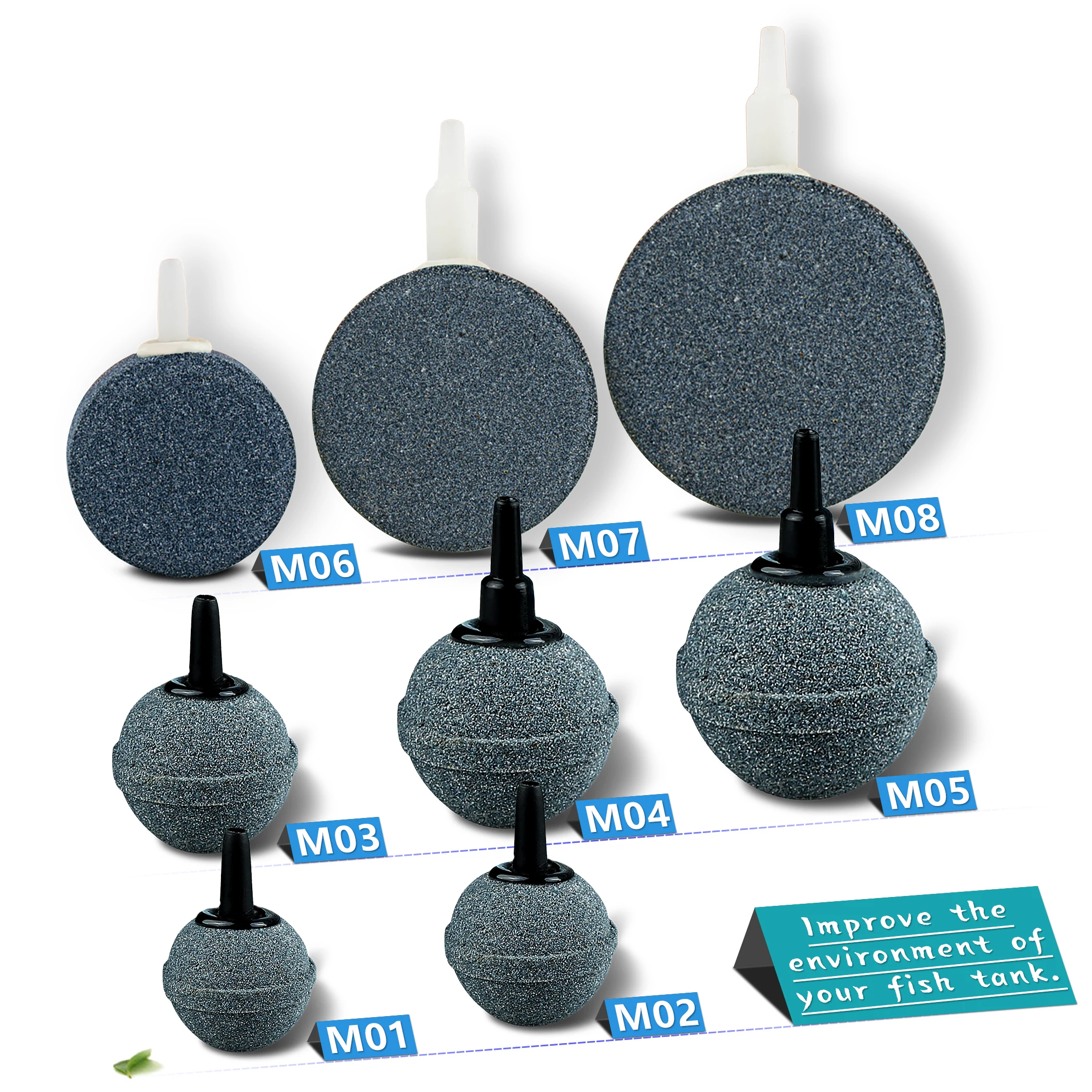 Round Plate Air Stone Mineral Bubble Diffuser Hydroponic Oxygen Aerator Air Pump Accessories for Fish Tank Aquarium Pump