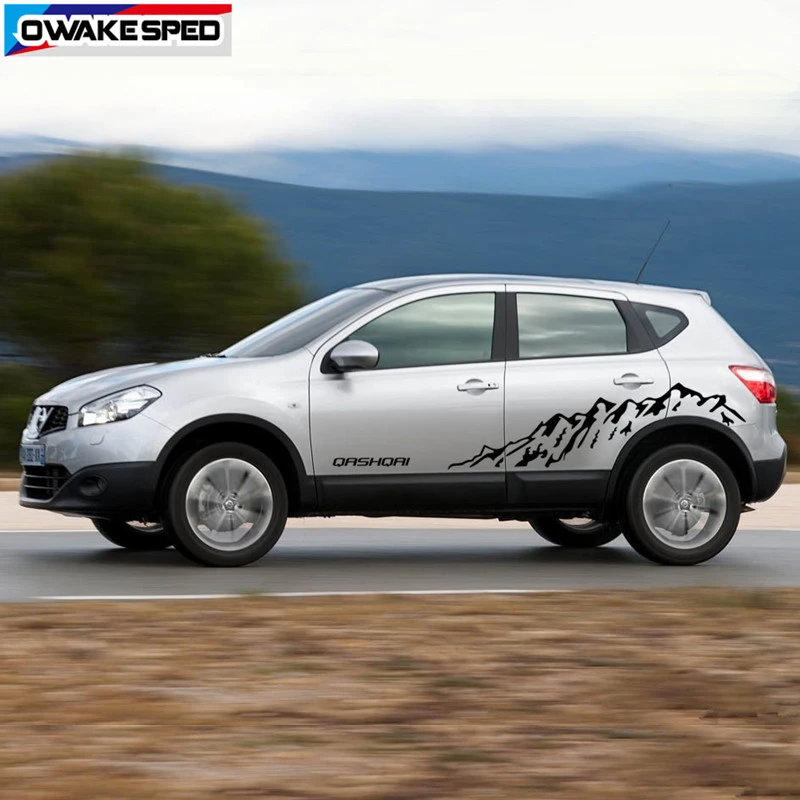 Обе стороны горный графика наклейки для Nissan Qashqai J11 J10 Внедорожник Стиль корпус автомобильной двери Декор наклейки
