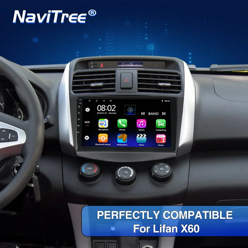 NaviTree 9 дюймов ips 2.5D Android 9,0 автомобильный радио мультимедиа для lifan X60 2012- gps навигация SWC wifi bluetooth видео выход