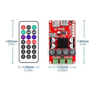 

TPA3116 Bluetooth Receiver Amplifier Audio Board Digital U Disk TF Decoding With Remote 2X50W Amplificador