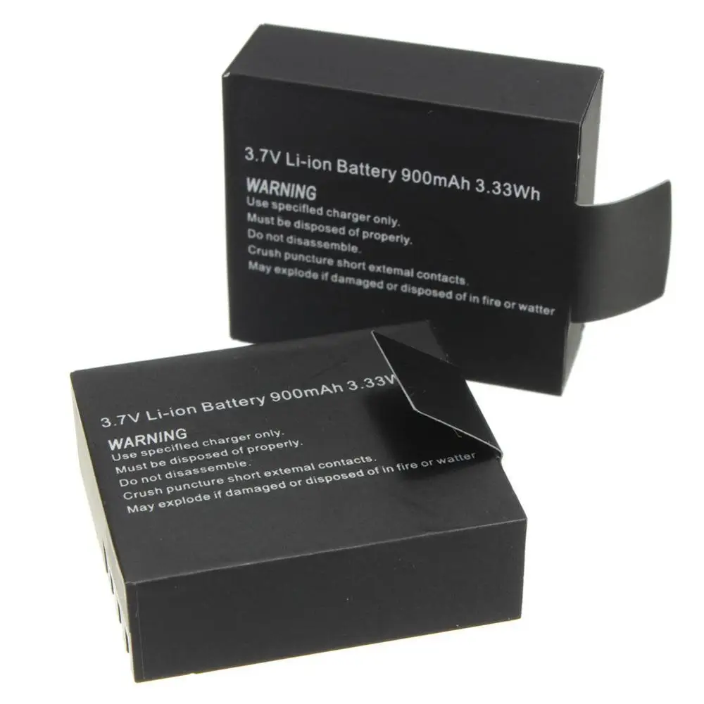 2Pcs/Set 3,7 V Li Ion Akku 900mAh Kamera Batterie Für EKEN H9 H9R H3R H8R H8PRO H8 SJ4000 SJ5000