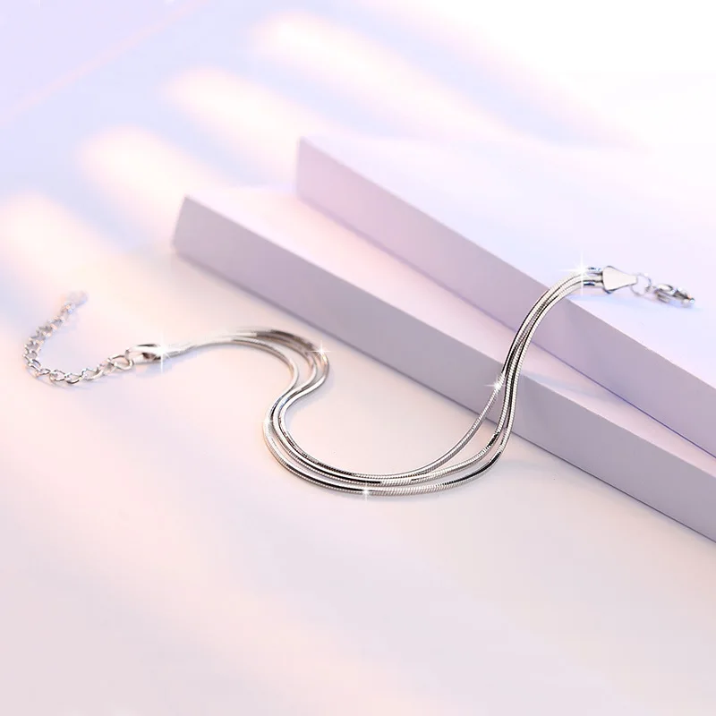 Rose Gold Color Snake Chain Multi-layer Bracelets For Women Wedding Party Club Gfit Fashion Jewelry Doreen Box bracelet jewelry