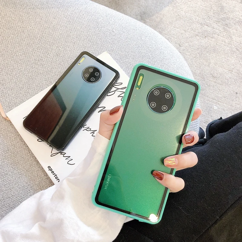 Чехол для Huawei P30 Nova 4e 5 Honor 8X 9 10 10i 20 20i Lite Pro градиентный цвет мягкий Силиконовый ТПУ