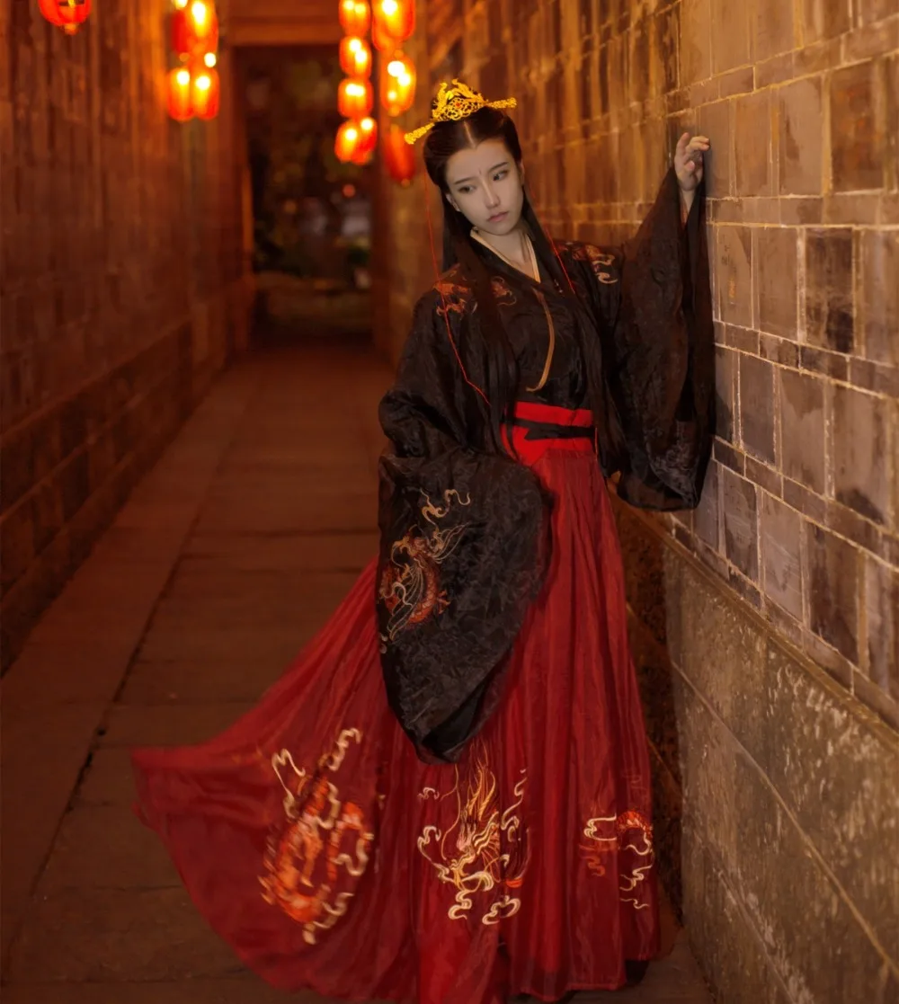 Красный костюм ханьфу Древний китайский традиционный ханфу костюм Хана Тан ханфу костюм для выступлений женское сказочное платье принцессы SL1262