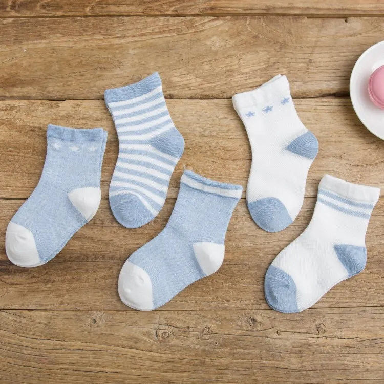 

Spring And Autumn Mesh Thin Baby Children's Socks Stripes Summer Star 0-6-Year-Old Tube Socks Sweat Absorbing Breathable MEN'S A
