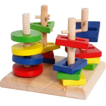 

Children's Montessori Material Wooden Toys Early Education Cognitive Puzzle Wooden Shape Matching Preschool Early Education Toys