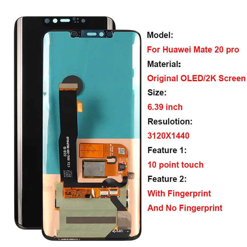 US $116.49 Original OLED Display For Huawei Mate 20 Pro LCD Display Touch Screen Replacement For Huawei Mate 20 Pro LCD With Fingerprint