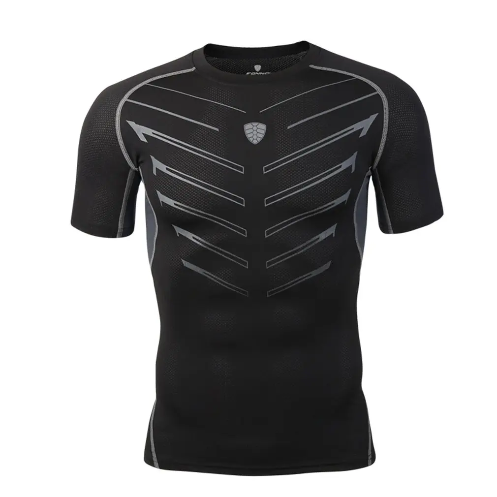 

Men's Black Short Sleeve Compression Shirt Athletic Base Layer for Fitness Cycling Training Workout Tactical Sports Wear M-3XL