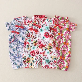 

Summer Baby Girl Thin Cheongsam Stytle Bodysuits 2020
